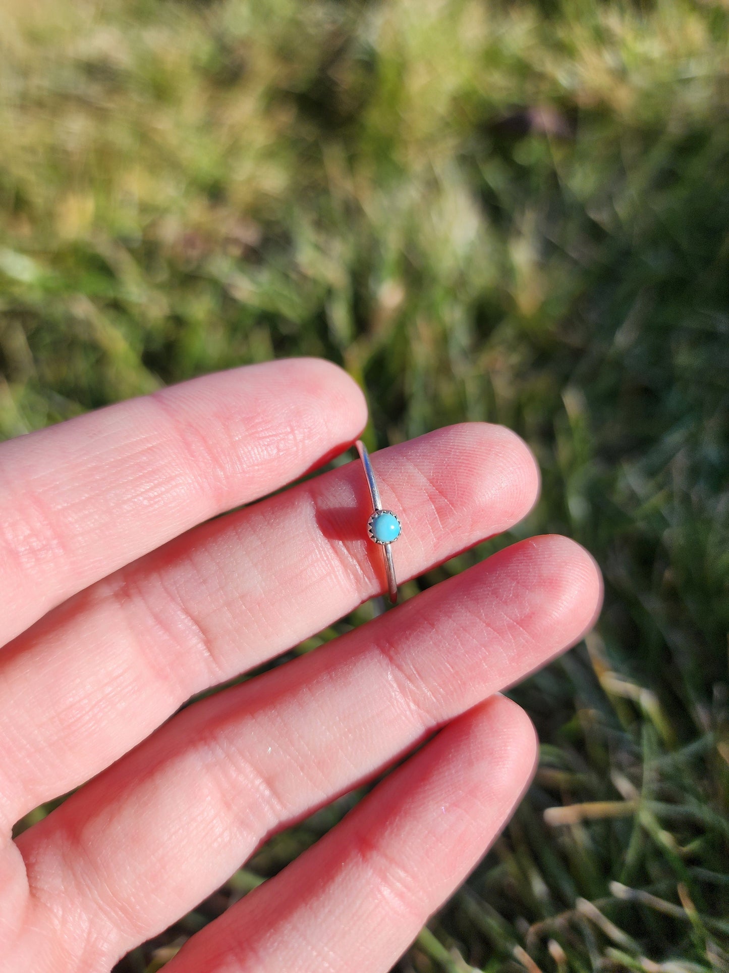 Sterling silver Adult Dainty Turquoise Navajo band/Stacker ring, Multiple sizes