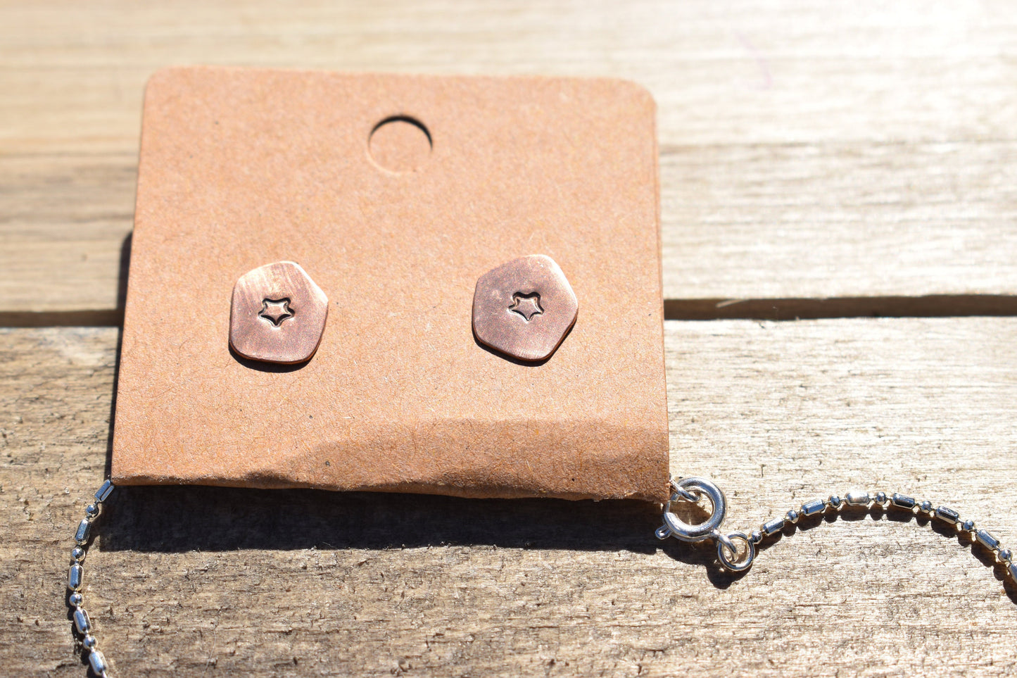 Copper moon and star Jewelry set