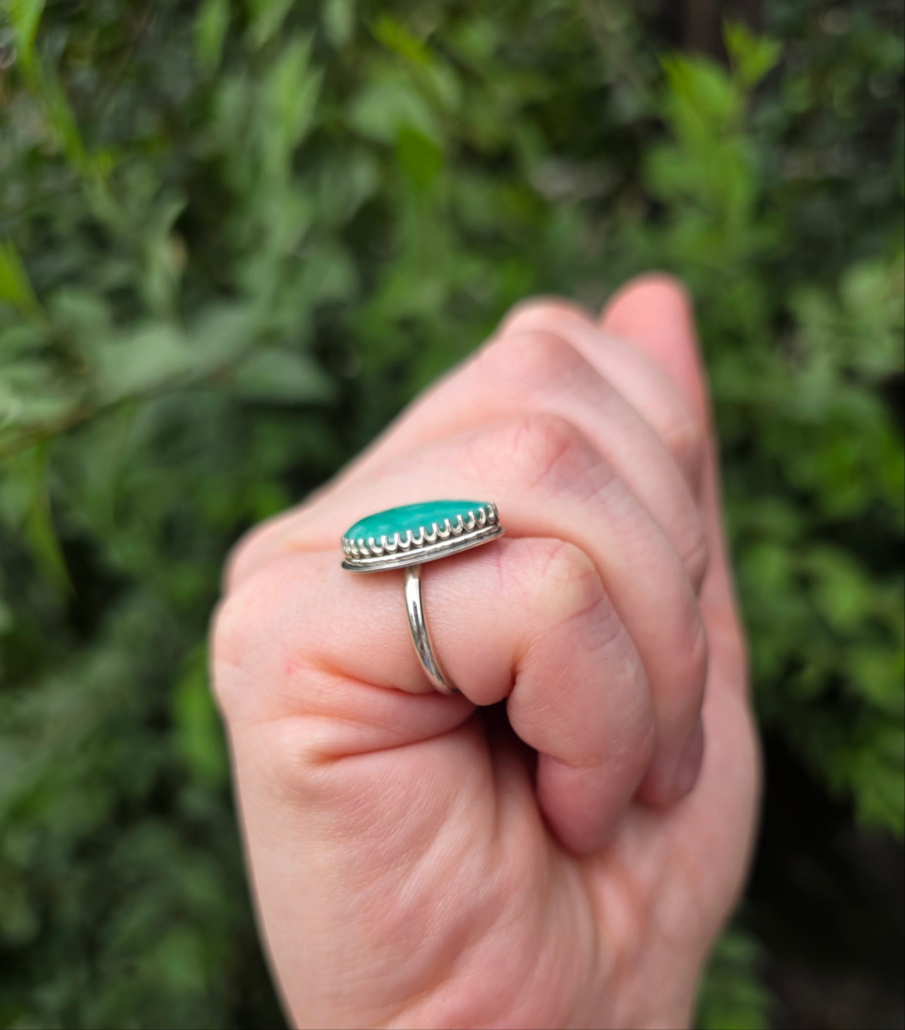 Sterling silver Tibetian Turquoise Navajo made ring, Size 5