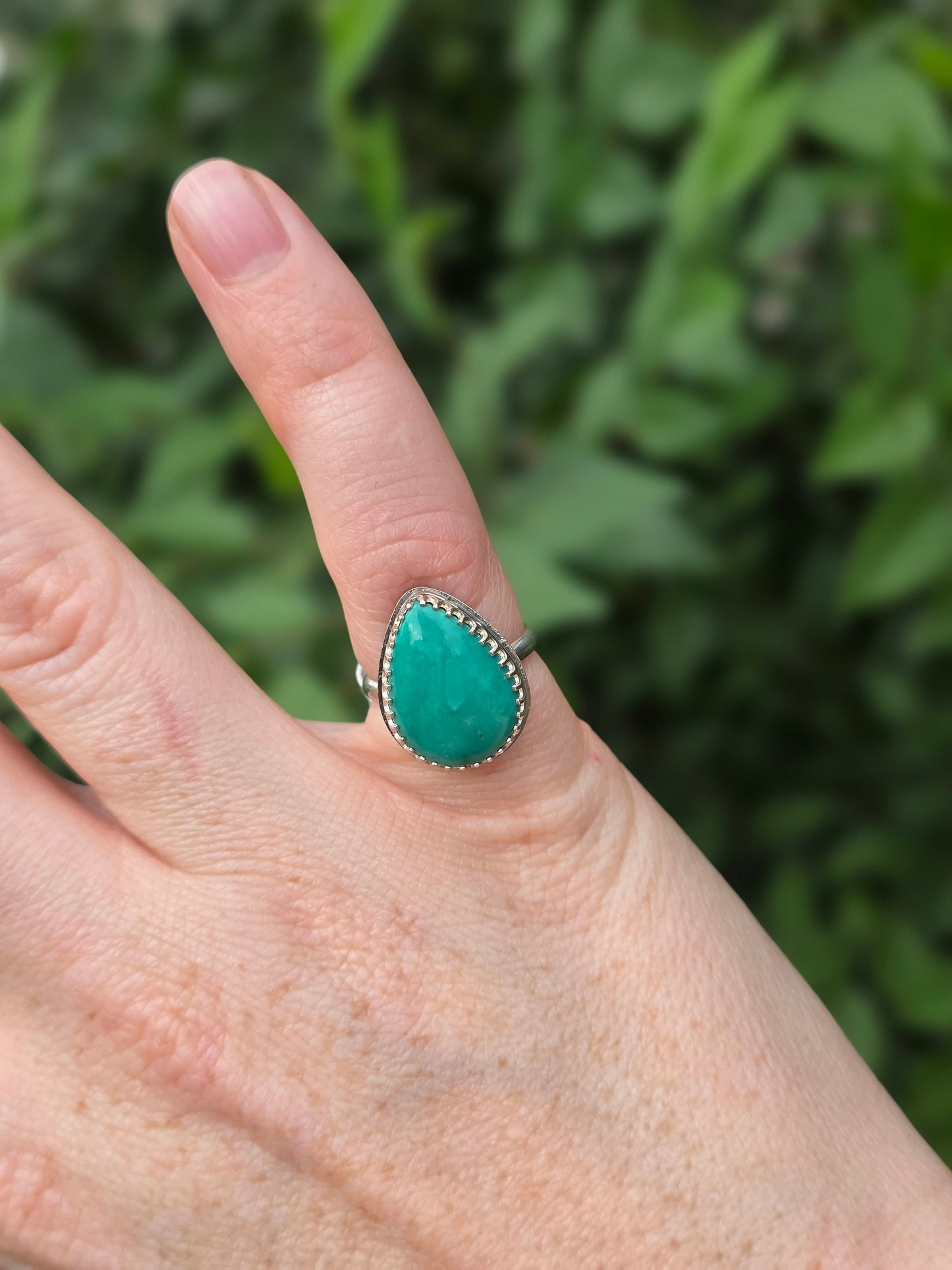 Sterling silver Tibetian Turquoise Navajo made ring, Size 5