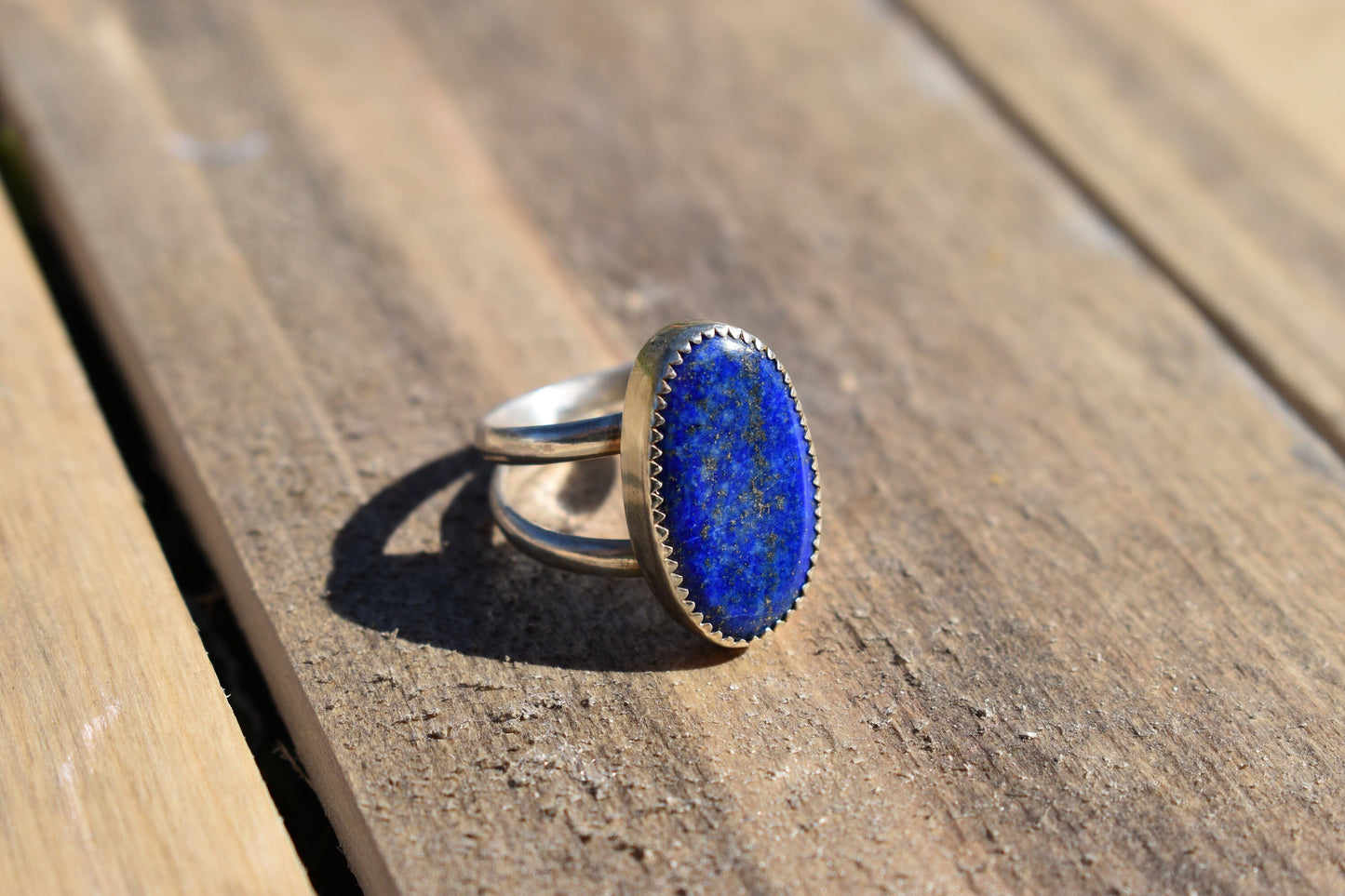 Sterling silver Lapis lazuli Navajo ring, size 7