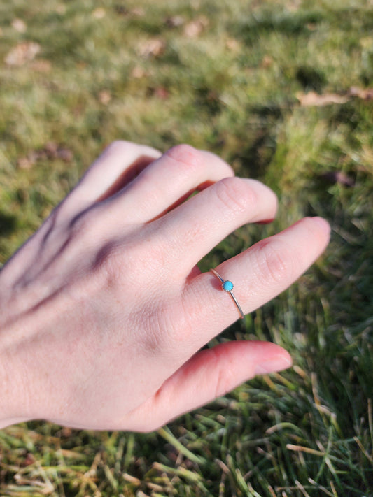 Sterling silver Adult Dainty Turquoise Navajo band/Stacker ring, Multiple sizes