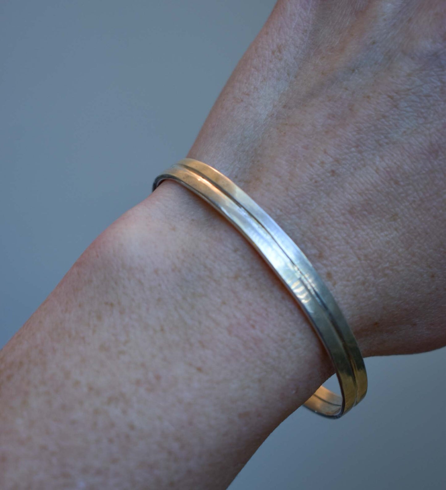 Sterling Silver Navajo "peek-a-boo" stamped bracelet
