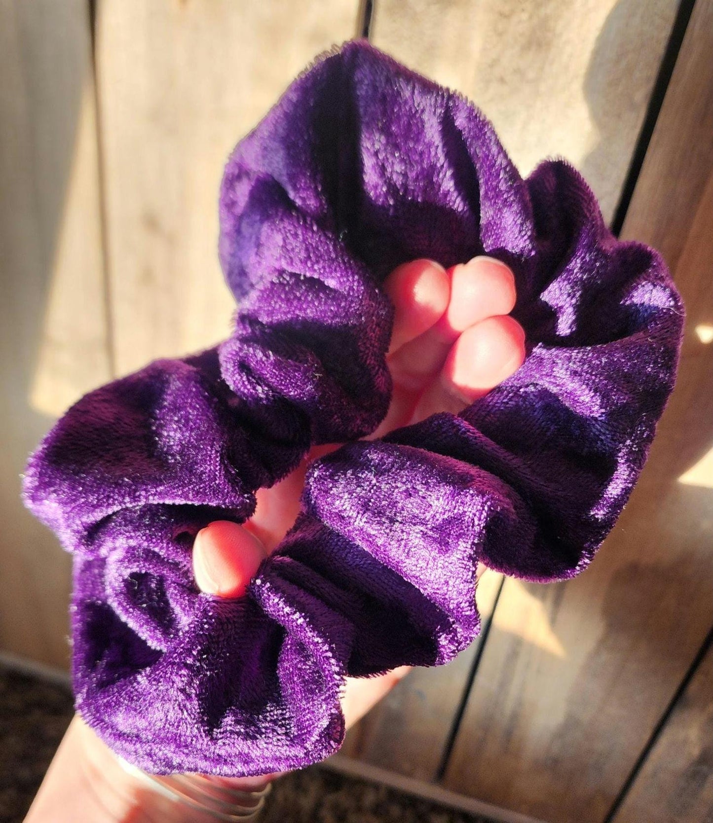 Purple velvet scrunchie