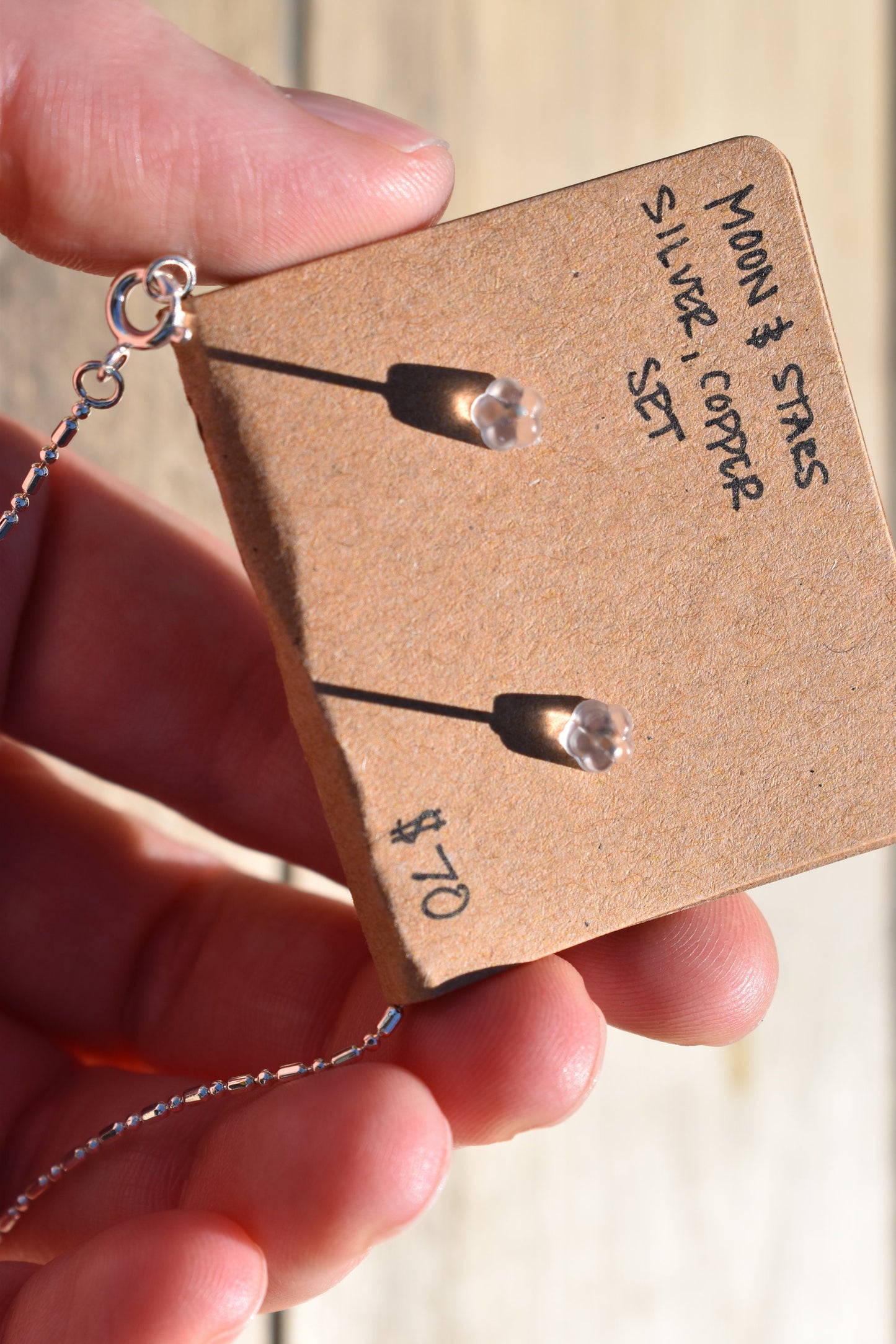 Copper moon and star Jewelry set