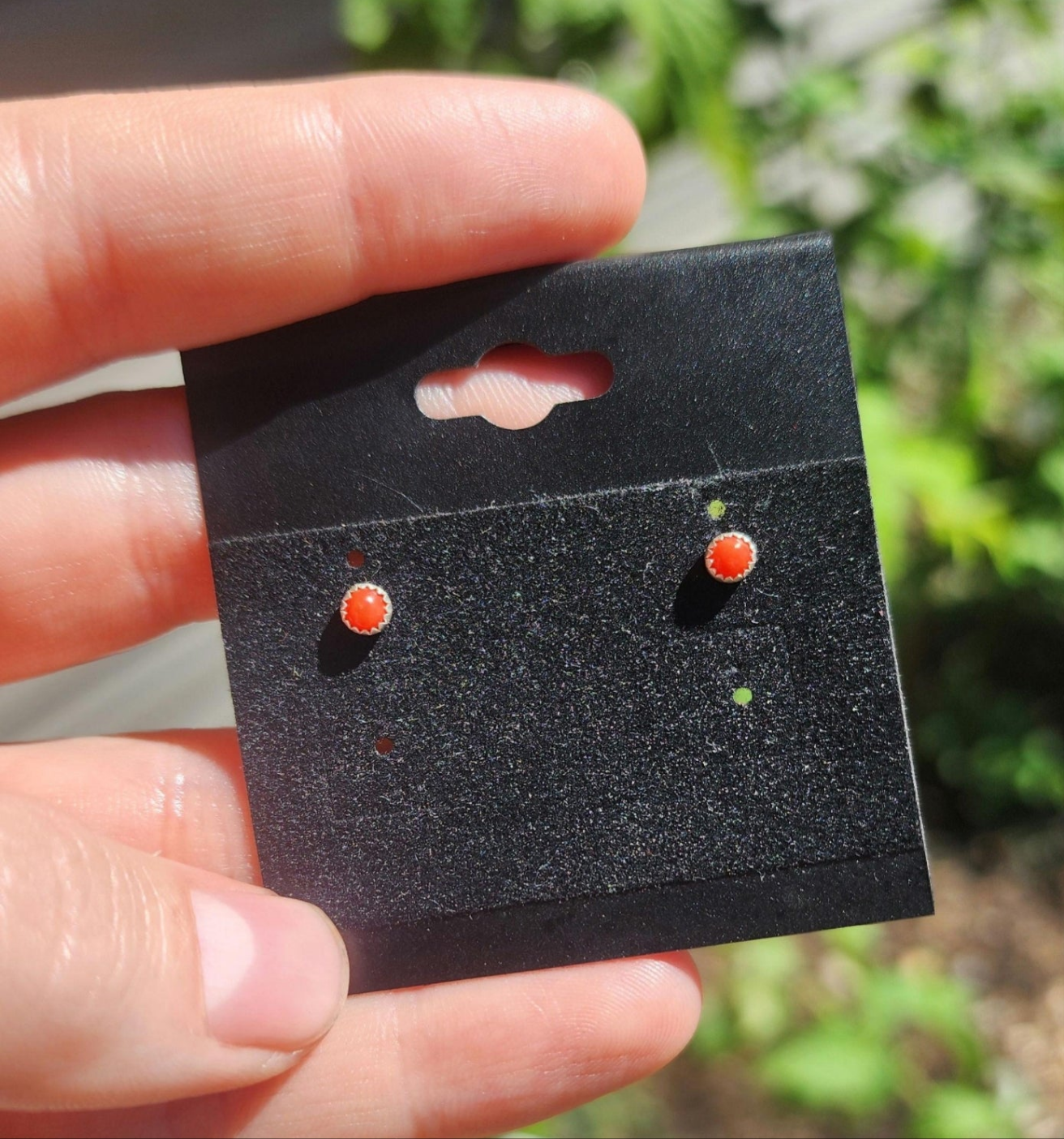 Sterling Silver Navajo 3mm Turquoise studs, Coral studs or Opal studs