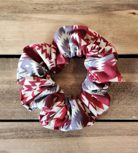 Black Navajo regalia floral scrunchie