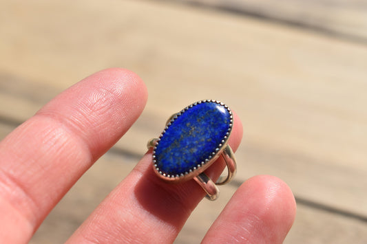 Sterling silver Lapis lazuli Navajo ring, size 7