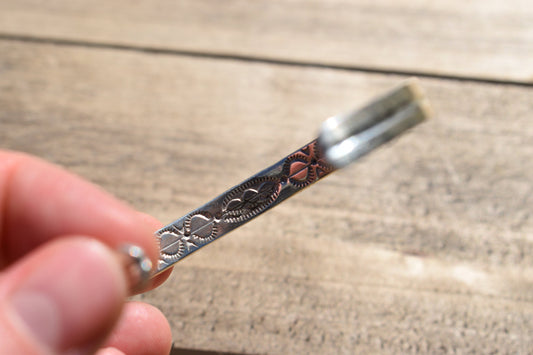 Sterling Silver Navajo "peek-a-boo" stamped bracelet