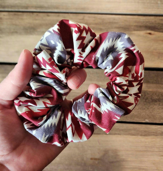 Black Navajo regalia floral scrunchie