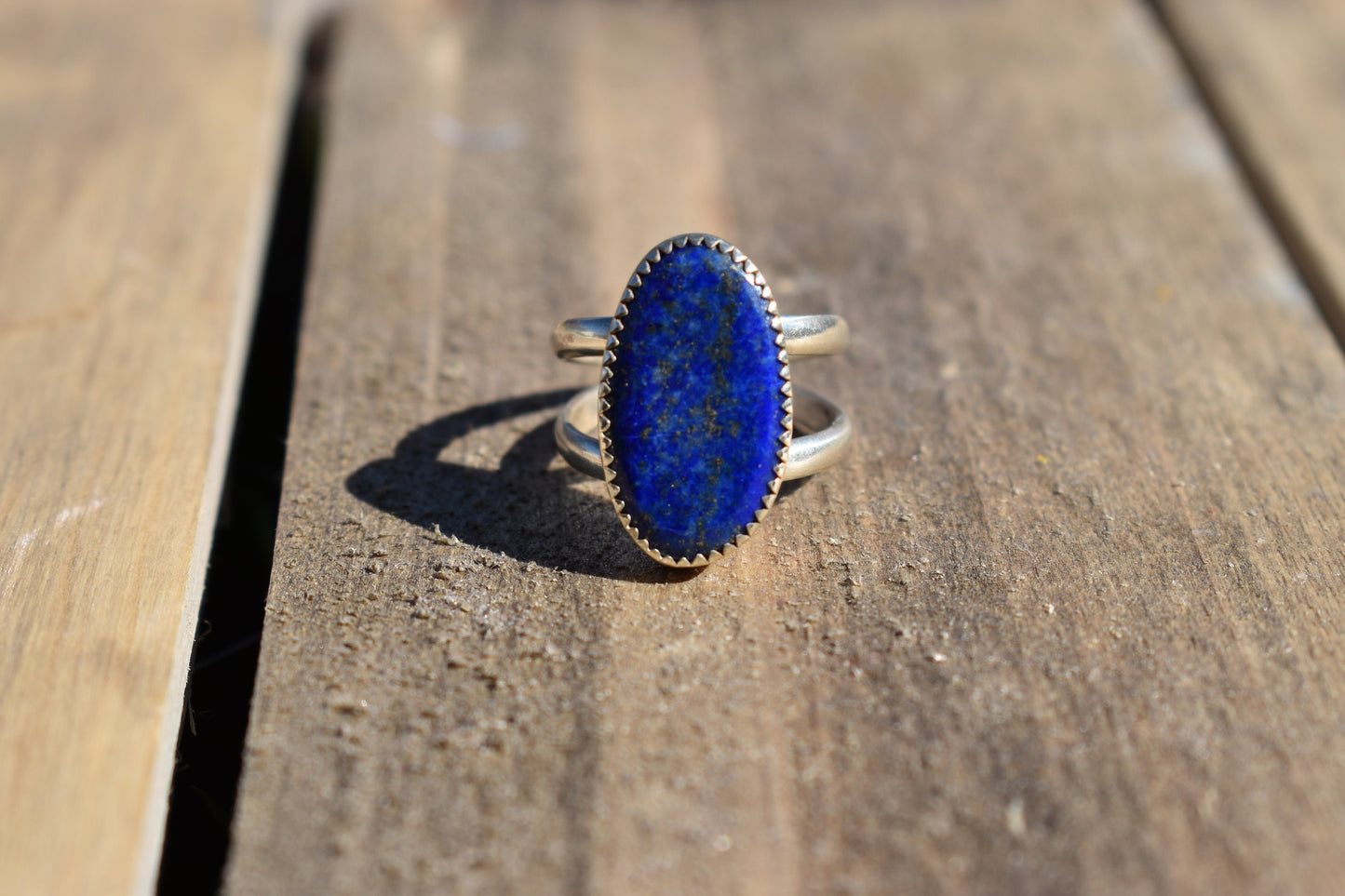 Sterling silver Lapis lazuli Navajo ring, size 7
