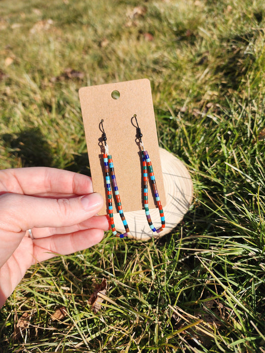 Traditonal multicolored navajo synthetic heishi earrings