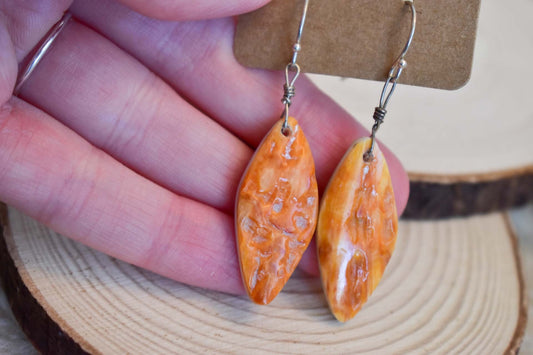 Orange shell pueblo earrings