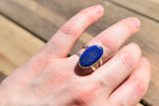 Sterling silver Lapis lazuli Navajo ring, size 7