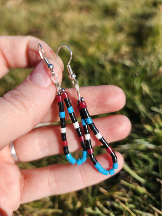 Traditional Navajo synthetic heishi dangly earrings