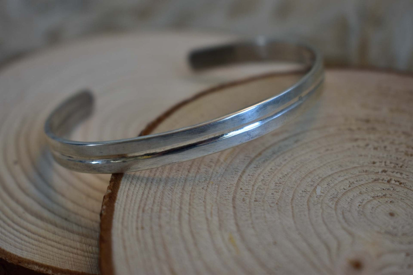Sterling Silver Navajo "peek-a-boo" stamped bracelet