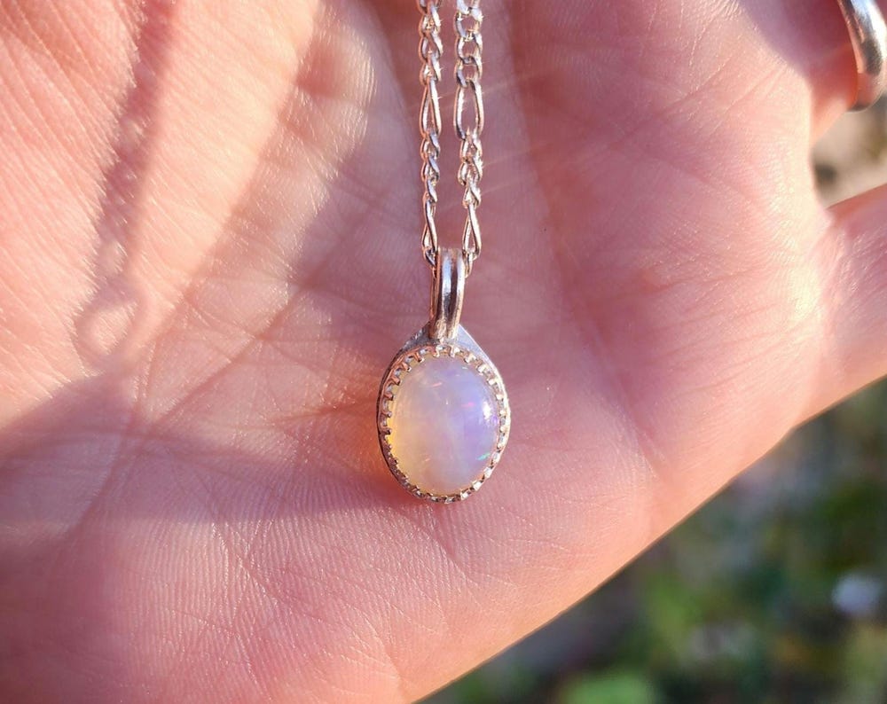 Sterling Silver Ethiopian opal pendant
