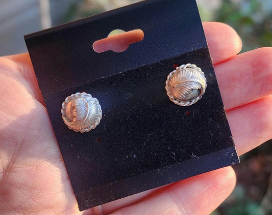 Sterling silver Navajo feather earrings