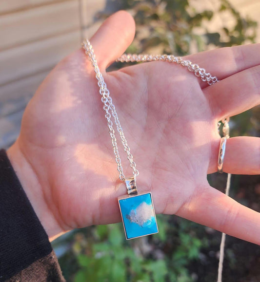 Sterling silver Ithica peak Turquoise Navajo pendant