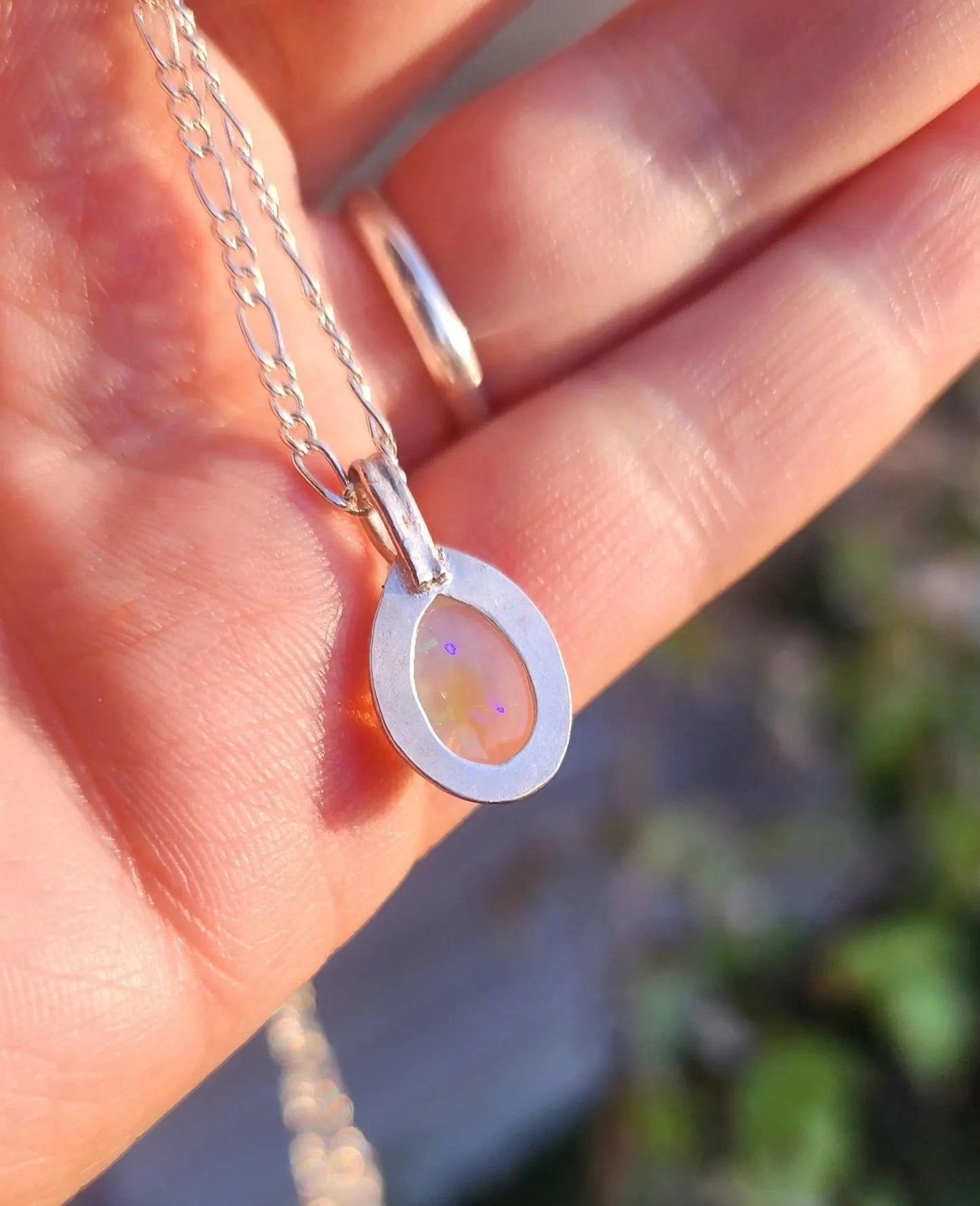 Sterling Silver Ethiopian opal pendant