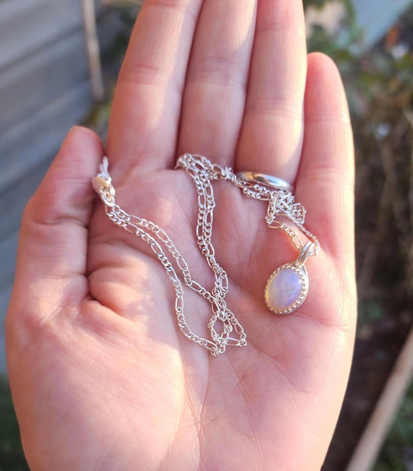 Sterling Silver Ethiopian opal pendant