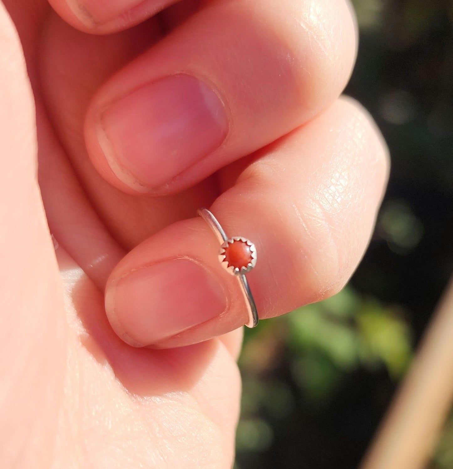 Sterling silver Navajo Baby Rings, Turquoise and Coral