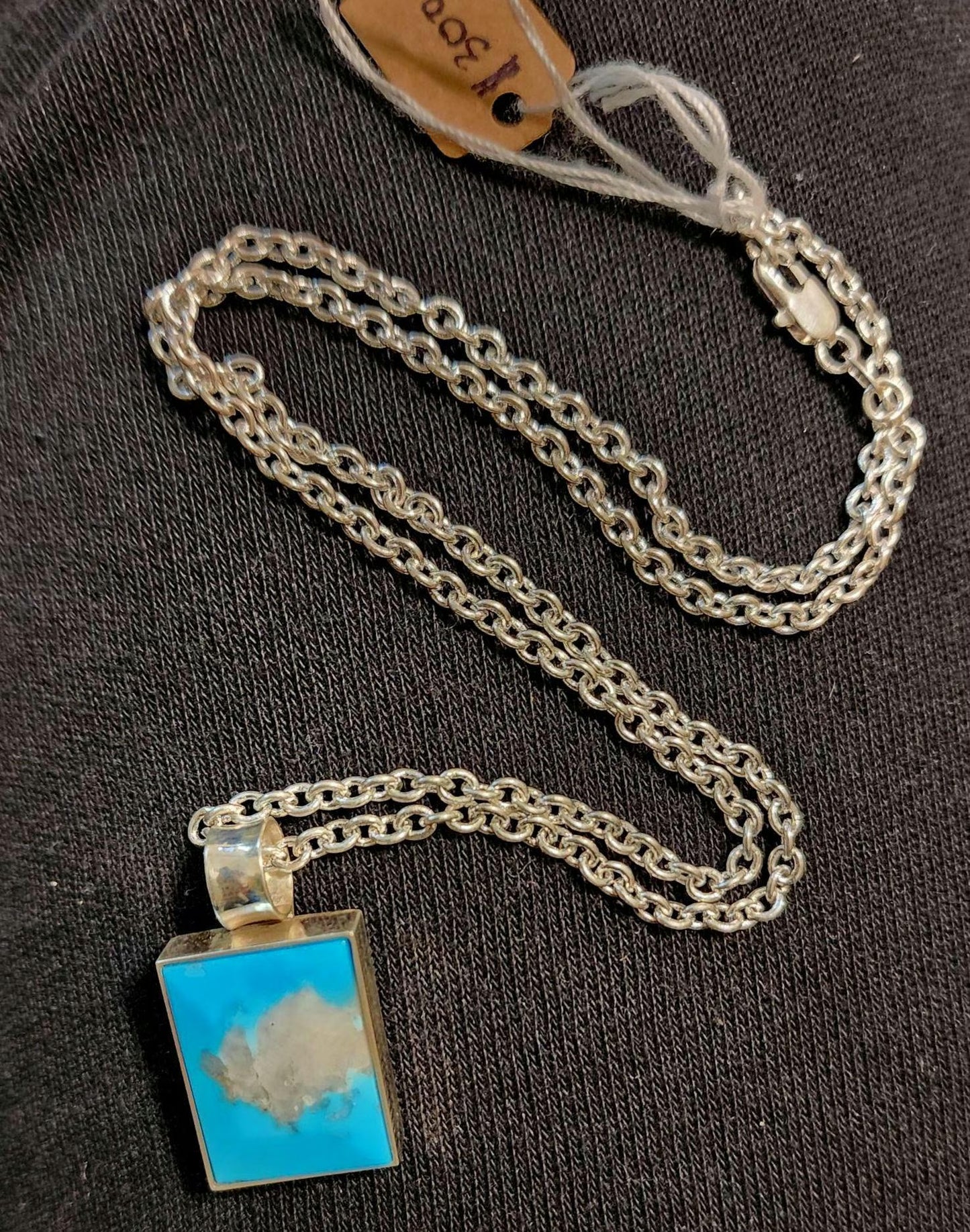 Sterling silver Ithica peak Turquoise Navajo pendant