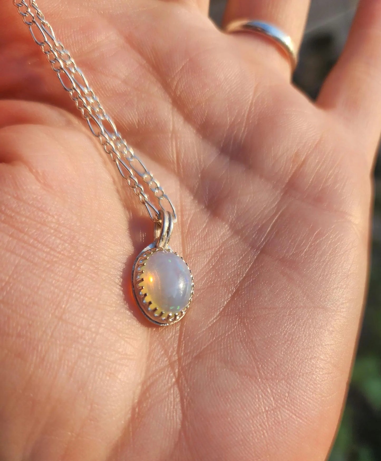 Sterling Silver Ethiopian opal pendant