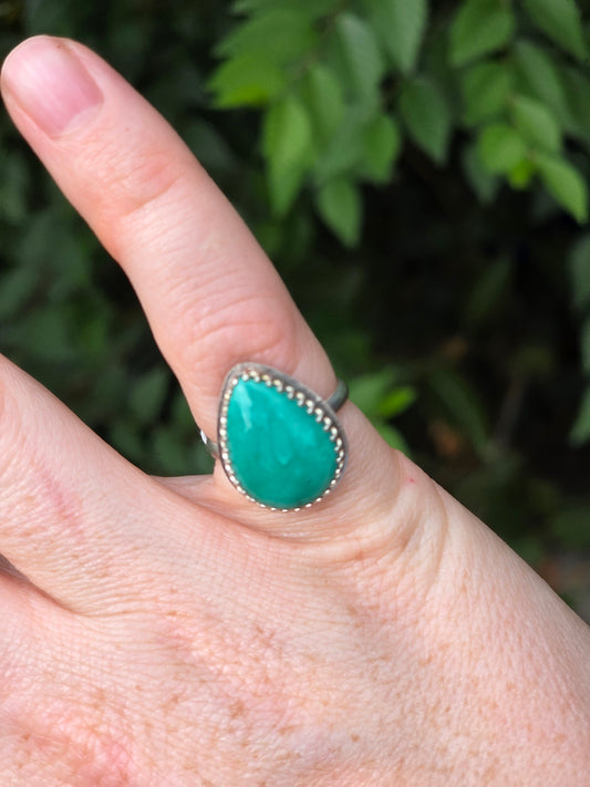 Sterling silver Tibetian Turquoise Navajo made ring, Size 5