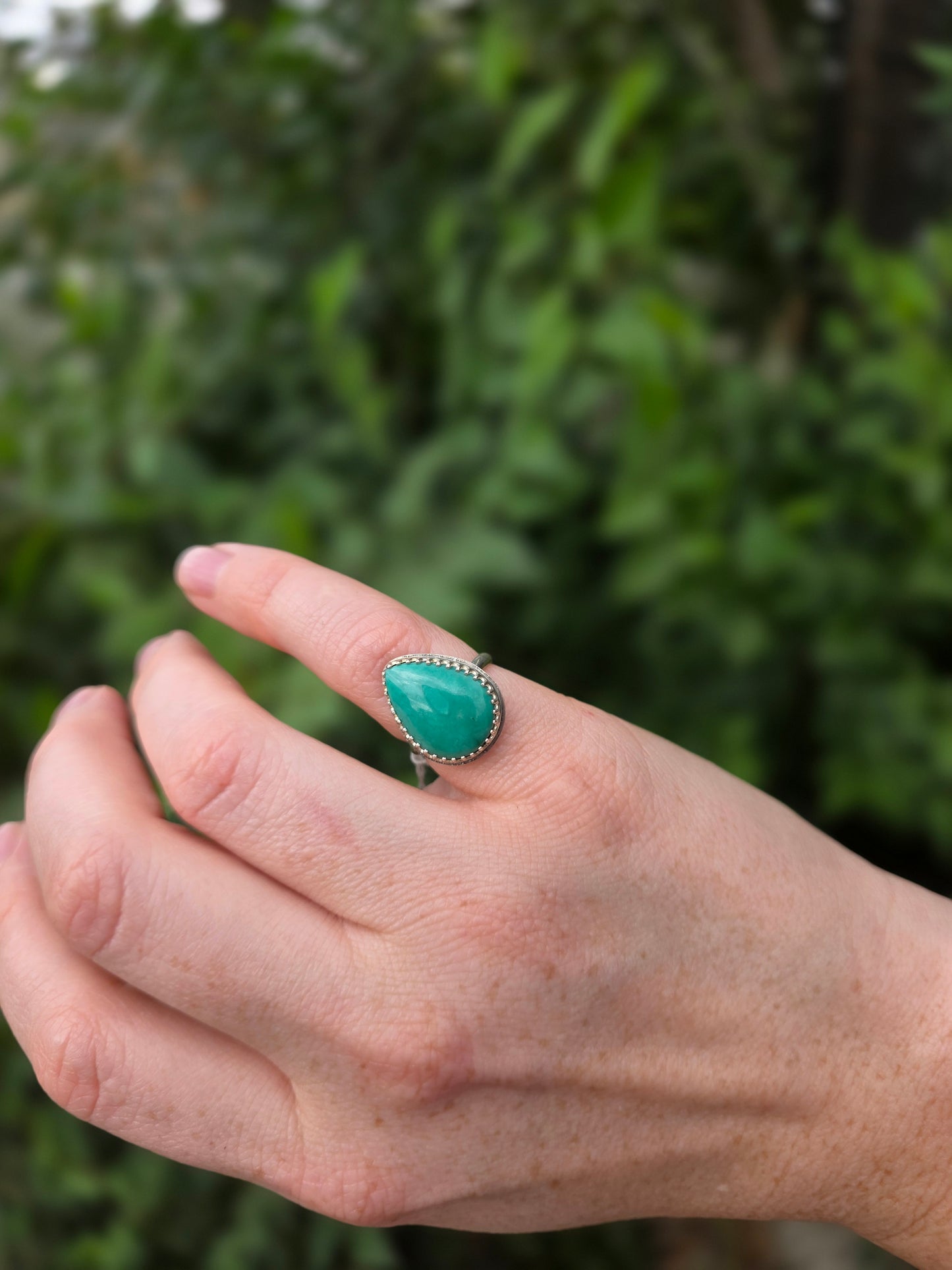 Sterling silver Tibetian Turquoise Navajo made ring, Size 5