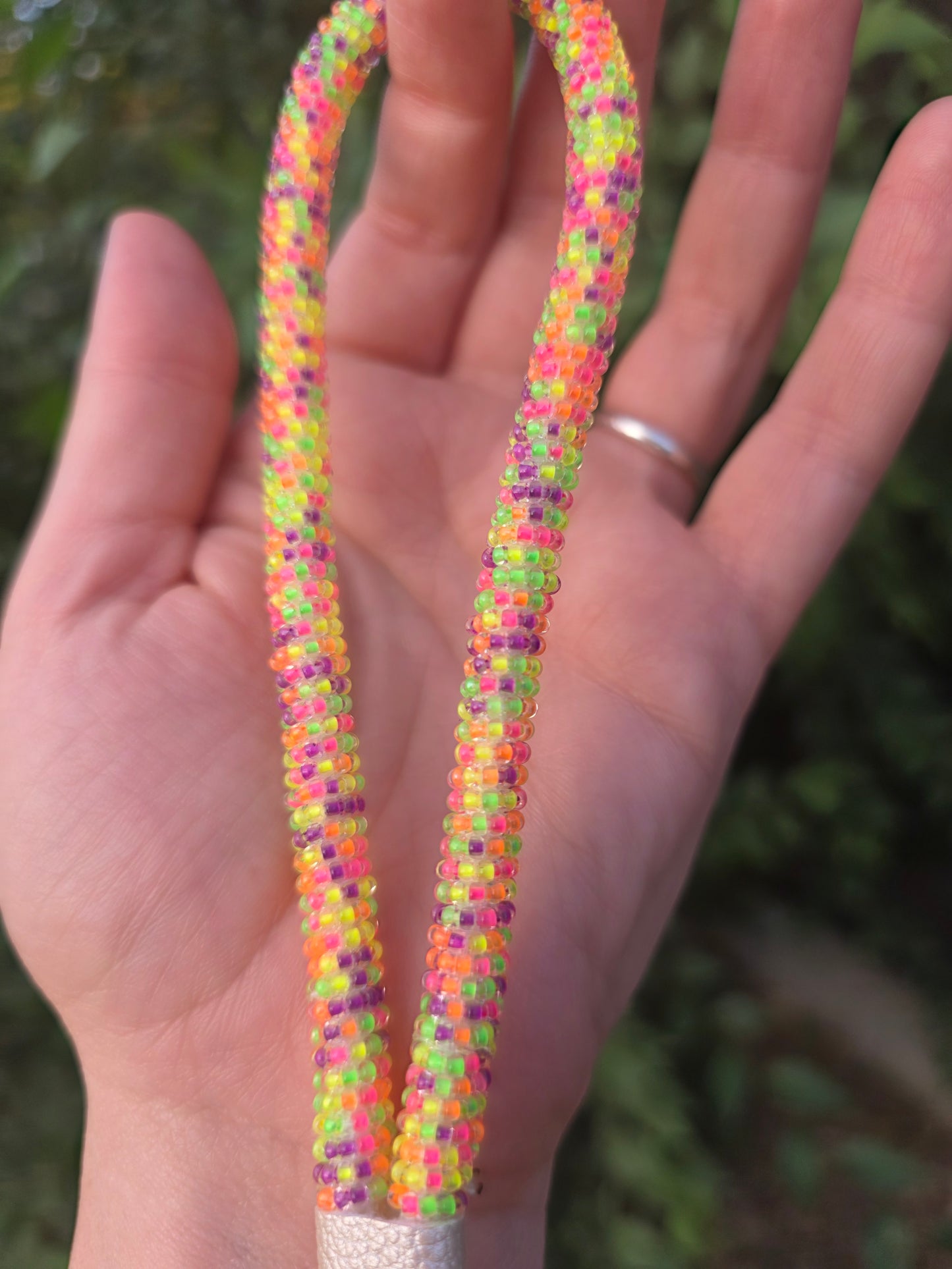 Neon Multicolored seed beaded Keychain wristlet