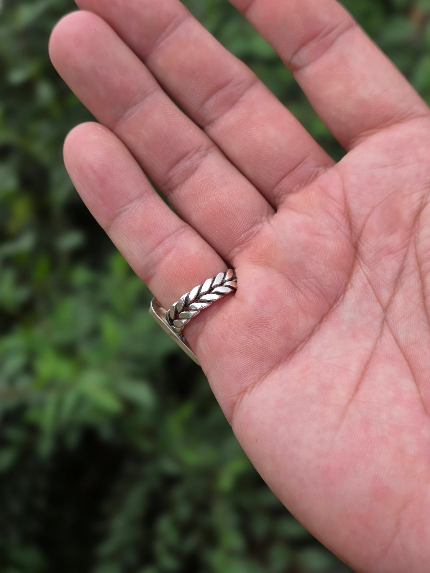 Sterling Silver Kingman Turquoise Navajo Braided Ring, Size 8