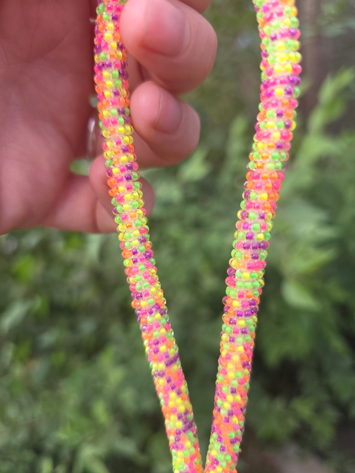 Neon Multicolored seed beaded Keychain wristlet
