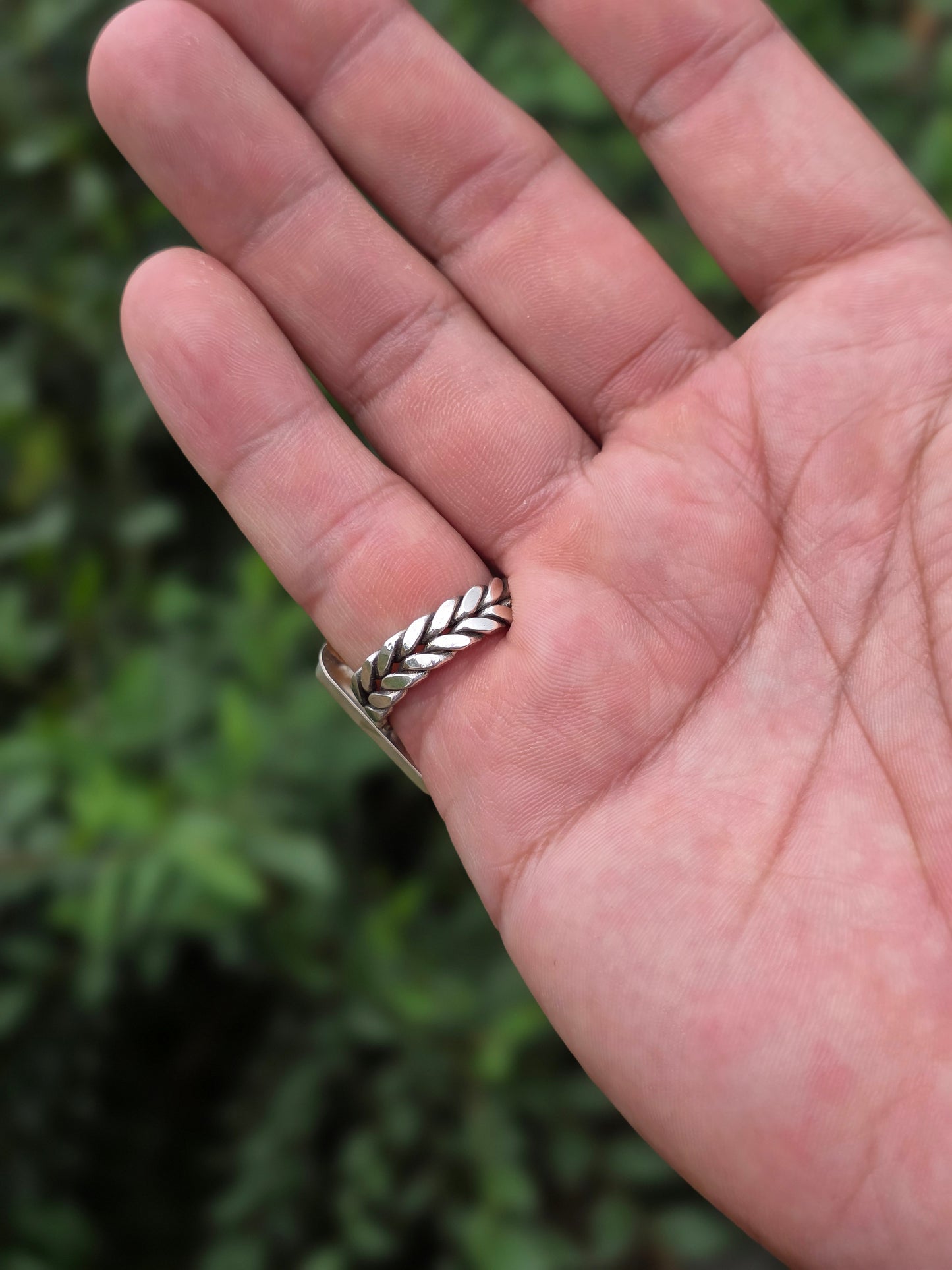 Sterling Silver Kingman Turquoise Navajo Braided Ring, Size 8